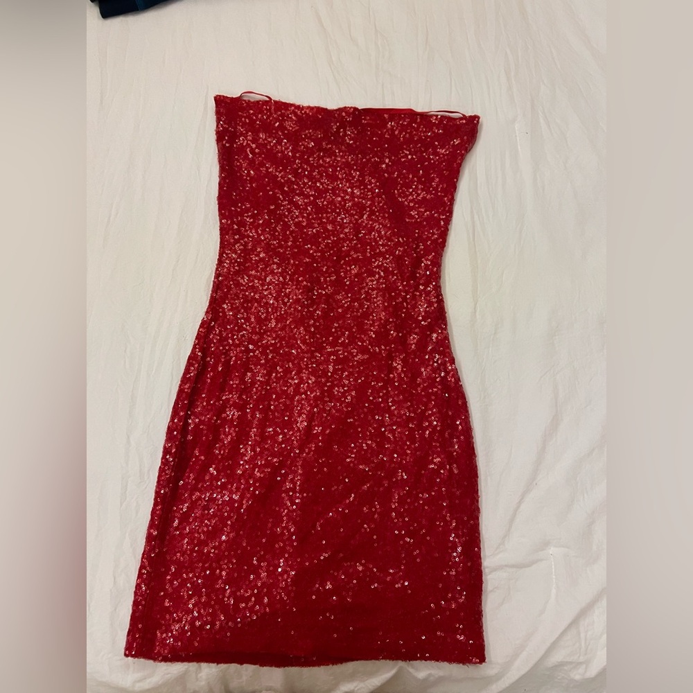 Hera Collection Red Sequin Cocktail Dress
